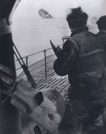 U-boat crews shell a British tanker