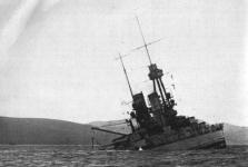 SMS Baden beached in Scapa Flow
