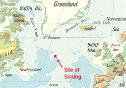Location of sinking