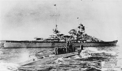 U47 receiving salute from Scharnhorst