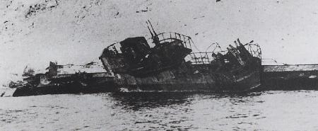 U-852 beached after an aircraft attack