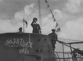 The Bull of Scapa Flow - Gunther Prien in U-47 seen here departing from Kiel harbor.