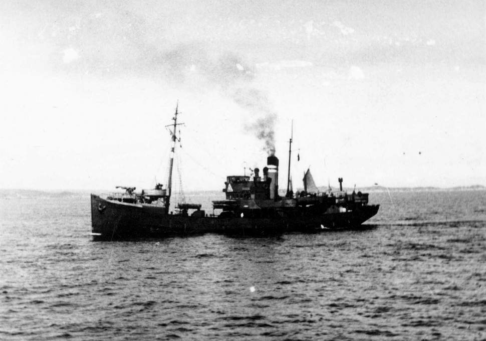 A merchant ship crosses the Atlantic ocean, 1940