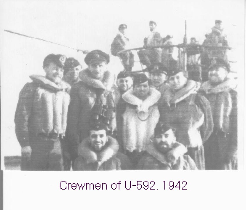 Crewmen of the U-592. The single 2cm flak can be seen in the background. By mid 1943,...