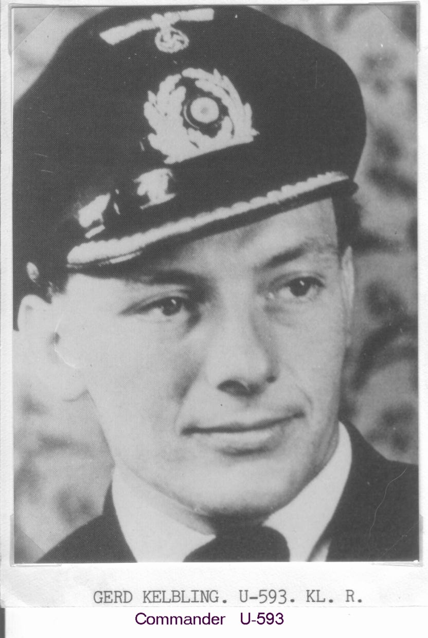 Gerd Kelbling of U-593 sank over 50,000 tons of shipping before he was sunk in December...