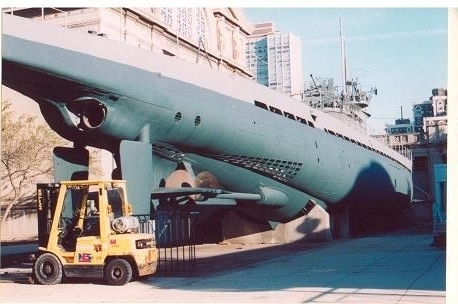 U - 505 just prior to being moved to unerground exhibition space.