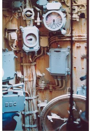 U - 505 just prior to being moved to unerground            Inside coning tower   